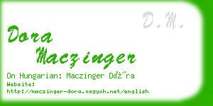 dora maczinger business card